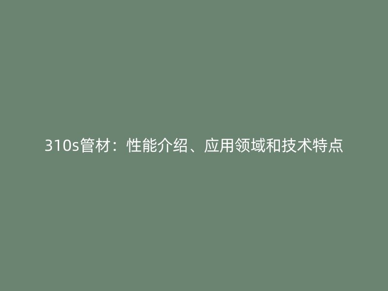 310s管材：性能介紹、應用領域和技術特點